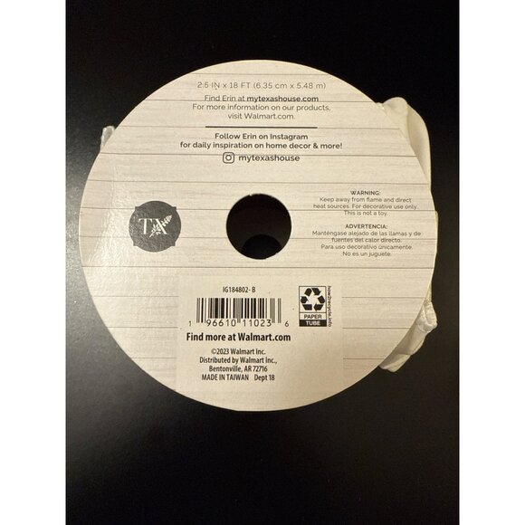 My Texas House 2.5 in 18-Ft White Velvet Ribbon Wreath Craft Wrapping - Picture 3 of 5